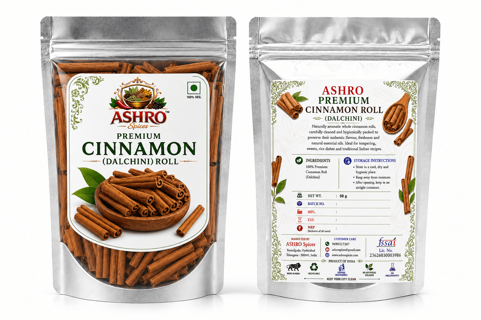 ASHRO Premium Whole Cinnamon(Dalchini) Roll