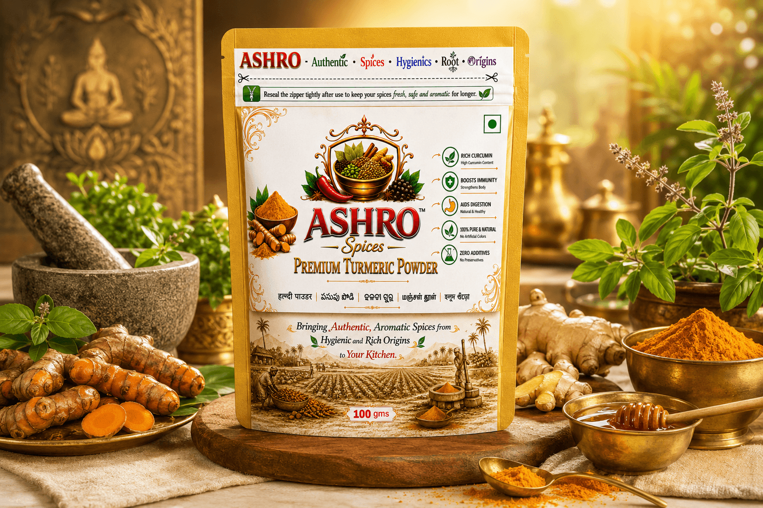 ASHRO Premium SUVARNA GOLD Turmeric Powder